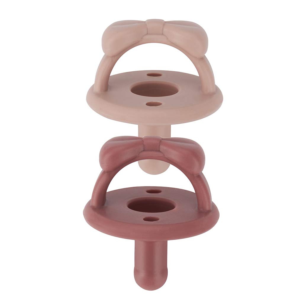 Silicone Pacifiers for Newborn - Sweetie Soother Pacifiers Feature Collapsible Handle & Two Air Holes for Added Safety