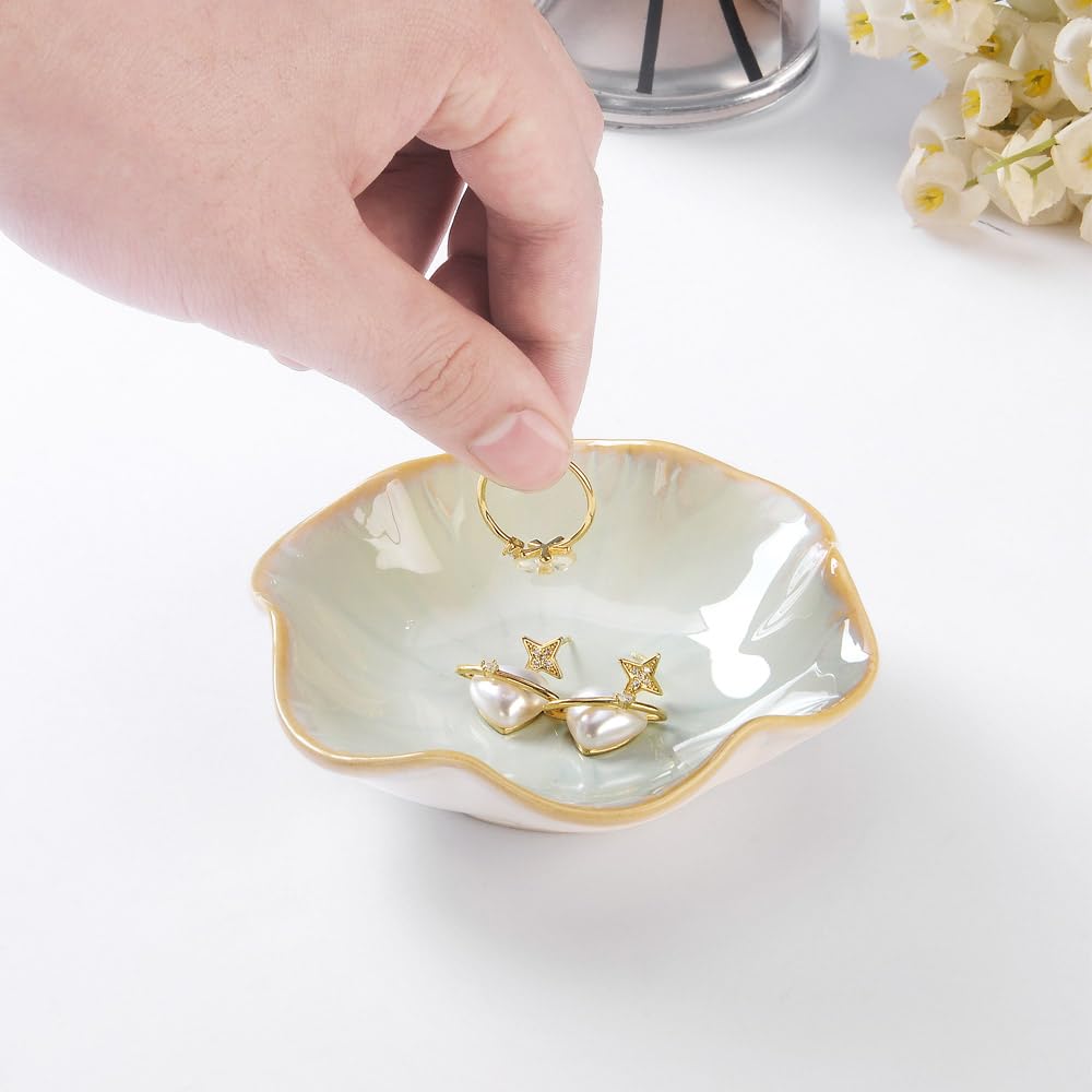 Ceramic Trinket Tray – Decorative Jewelry Dish for Rings, Keys, and Accessories