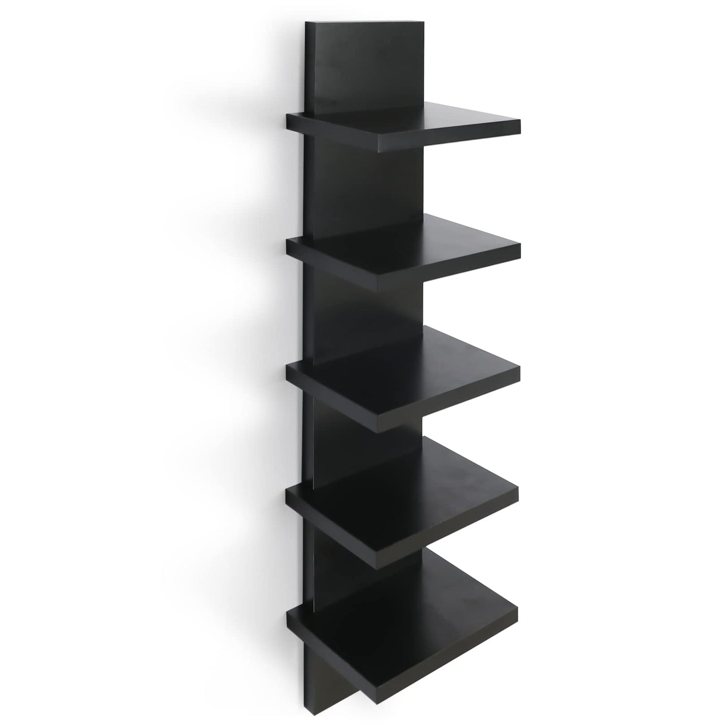 Vertical 5-Tier Wall Shelf Floating Storage Organizer for Bedroom & Living Room