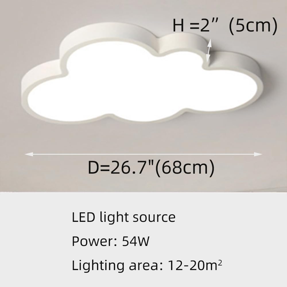 Cloud Ceiling Light - Close to Ceiling Light Fixtures with Remote Led Ceiling Lamp