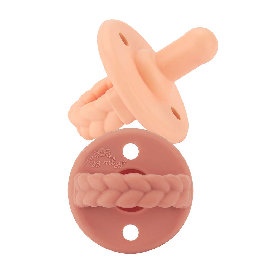 Silicone Pacifiers for Newborn - Sweetie Soother Pacifiers Feature Collapsible Handle & Two Air Holes for Added Safety