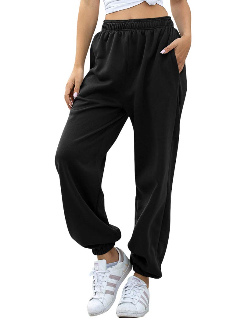 Women's High Waisted Sweatpants Workout Active Joggers Pants Baggy Lounge Bottoms