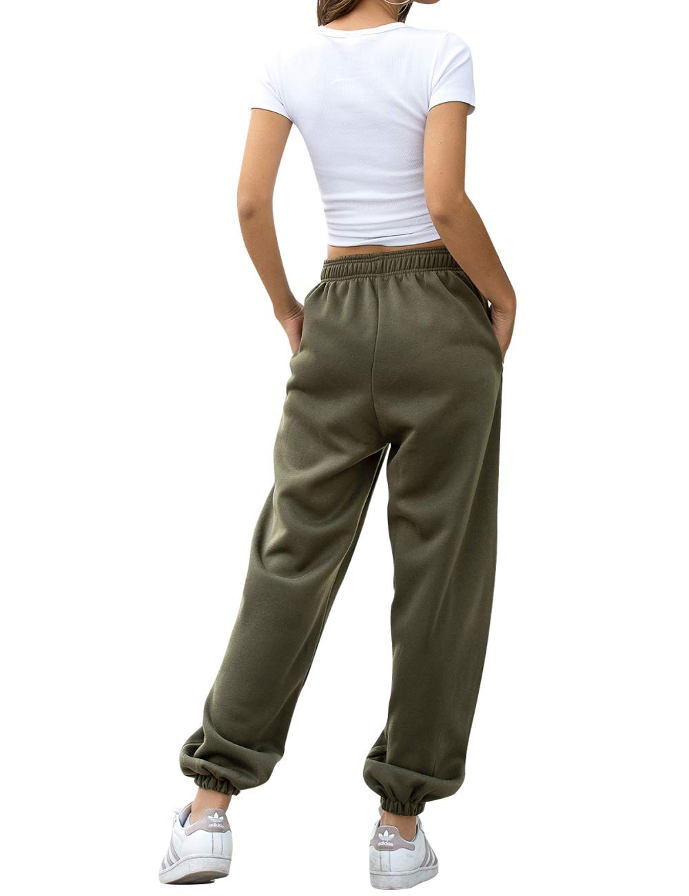 Women's High Waisted Sweatpants Workout Active Joggers Pants Baggy Lounge Bottoms