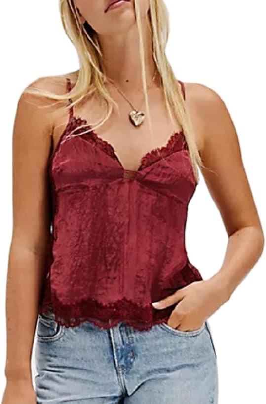 Women Y2k Crop Tank Top Low Cut Sleeveless Cami Top Sexy V Neck Spaghetti Strap Camisoles