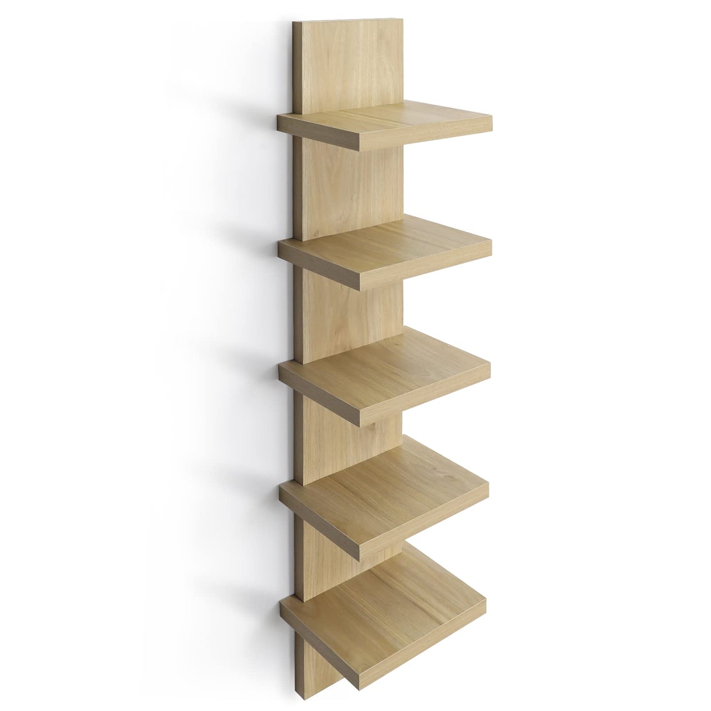 Vertical 5-Tier Wall Shelf Floating Storage Organizer for Bedroom & Living Room