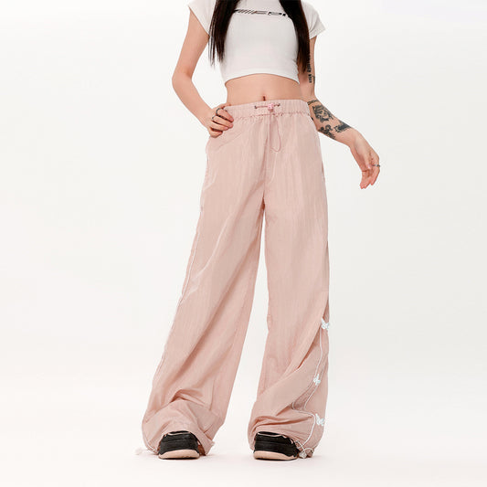 Fashion Women Bow Wide-leg Casual Pants