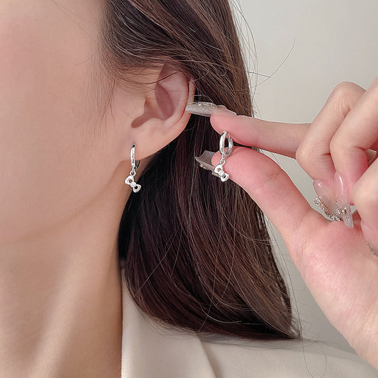 Niche Design Bow Zircon Earrings For Women