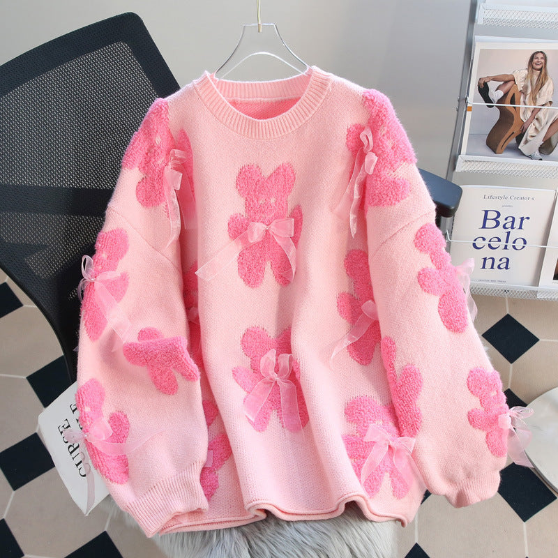 Women's Lazy Bow Pullover Sweater