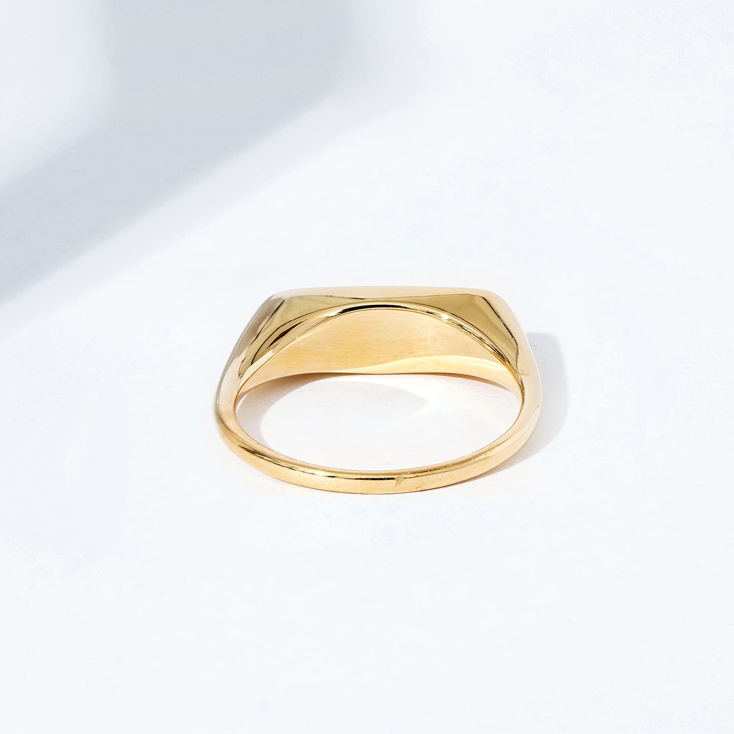 Plated 14K Sterling Silver Round Signet Ring