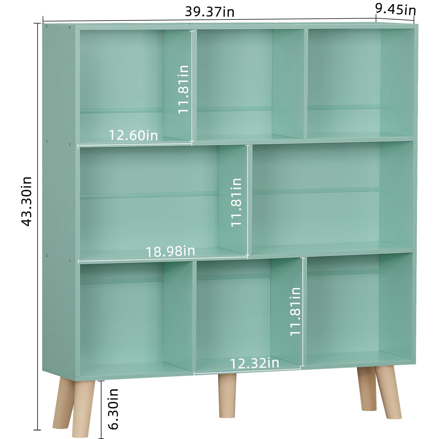 Modern Bookshelf - Large Freestanding Open