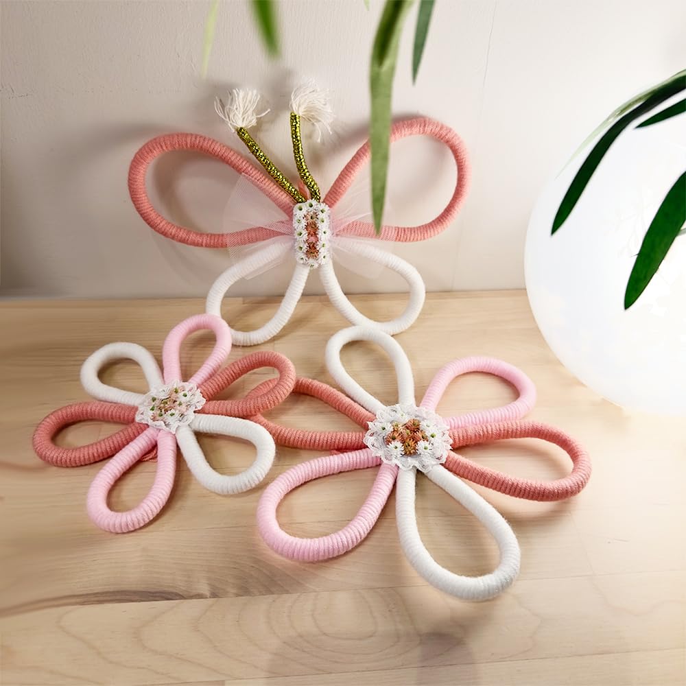 Daisy Flower Butterfly Wall Hanging Pendant 3 PCS