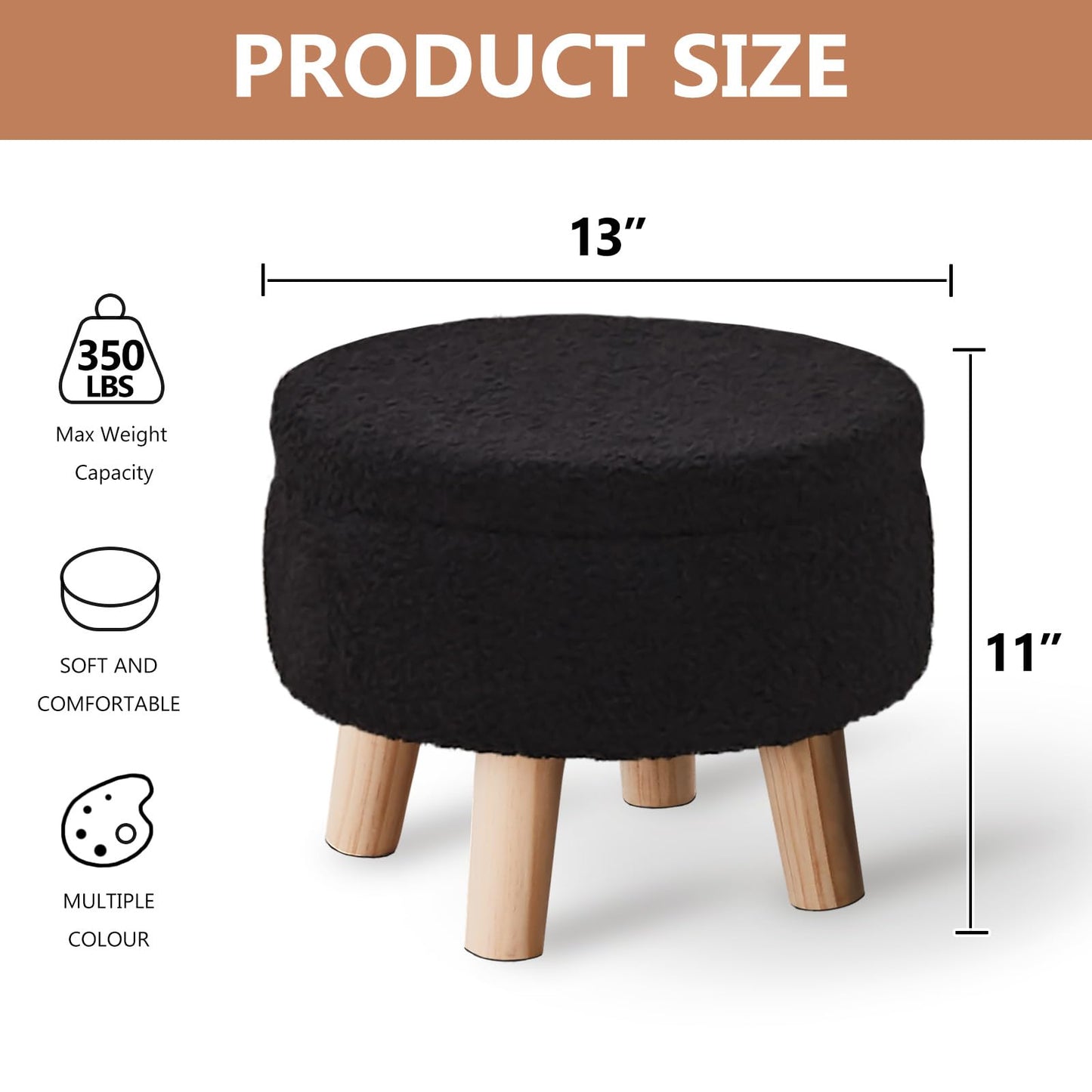 Round Footrest with Soft Padded Seat,