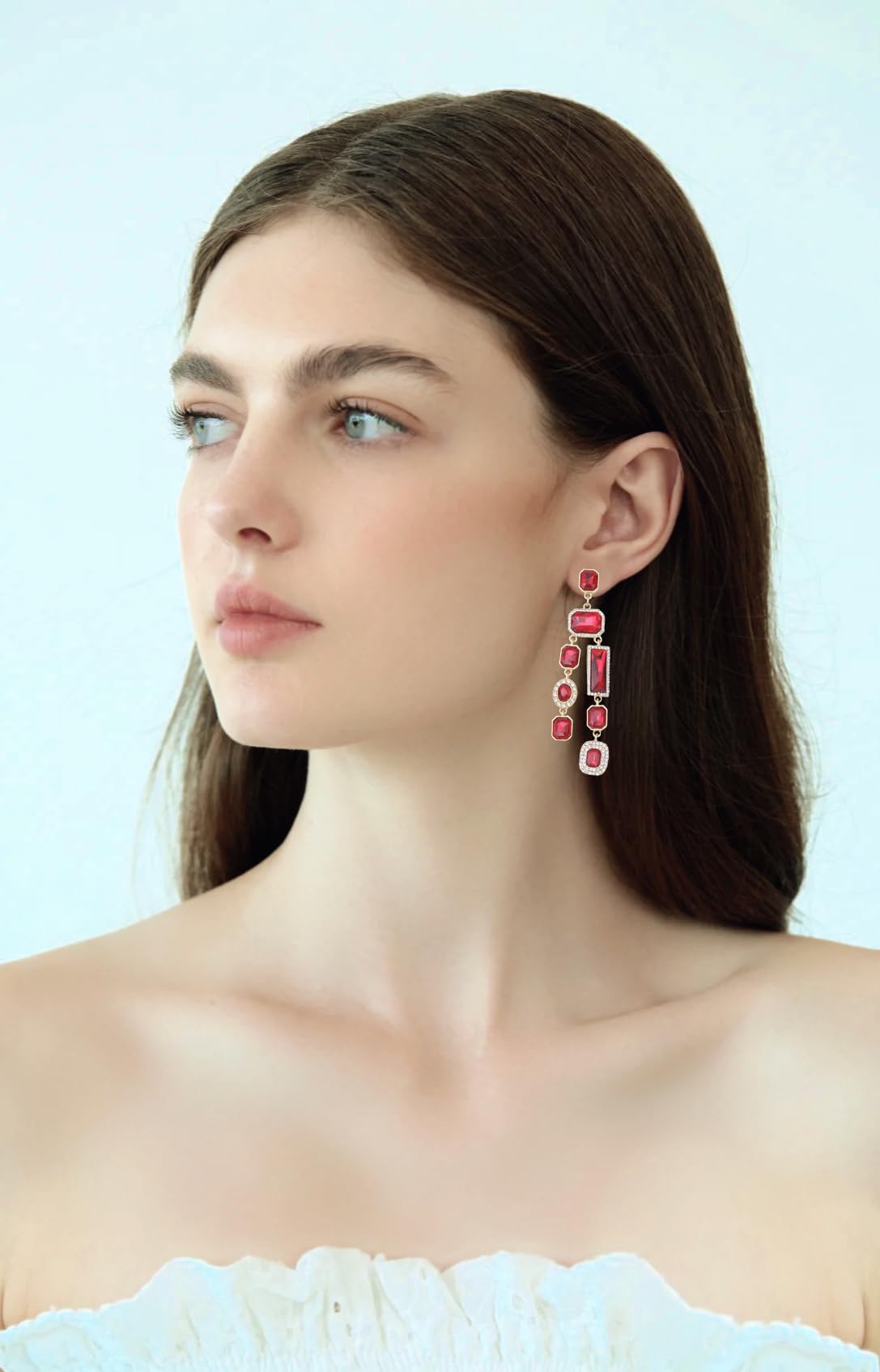 Vintage Rectangle Teardrop Chandelier Earrings