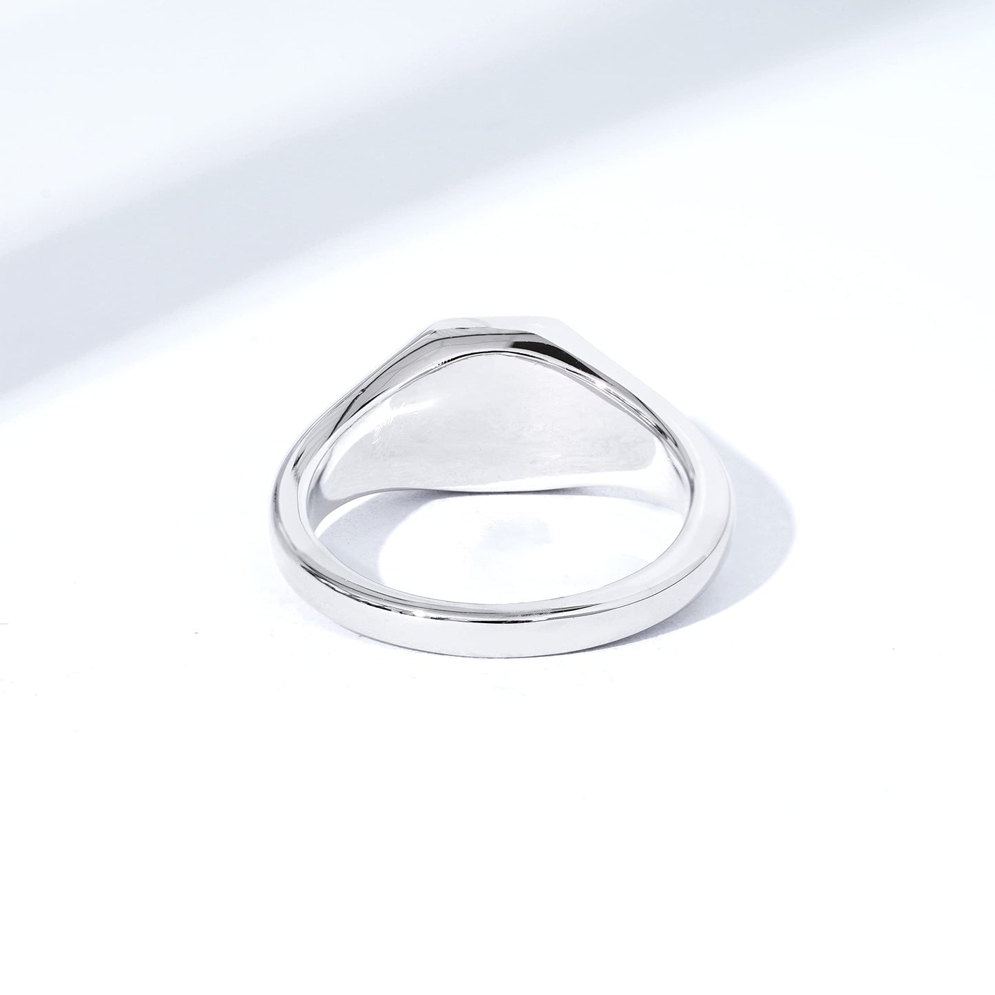 Plated 14K Sterling Silver Round Signet Ring