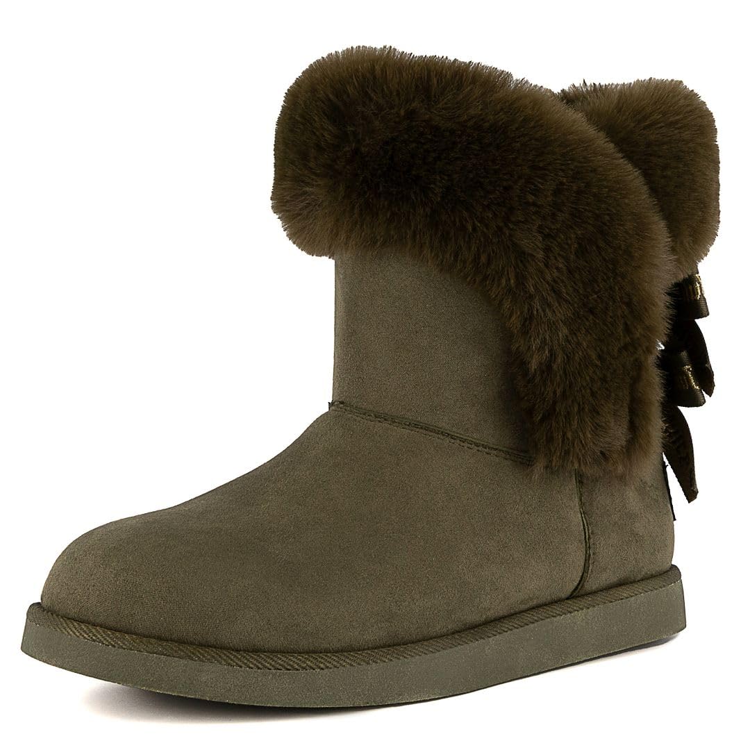 Juicy Couture Women's Slip-On Winter Snow Boots – Warm, Insulated Fashion Booties with Faux Fur Lining