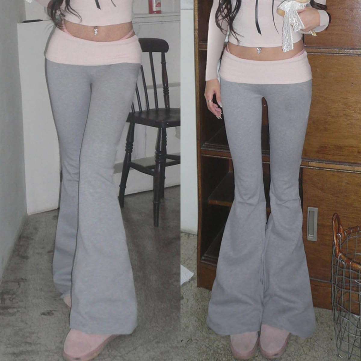 Coquette Pants for Women Flare Pants Y2k Pants Bell Bottom