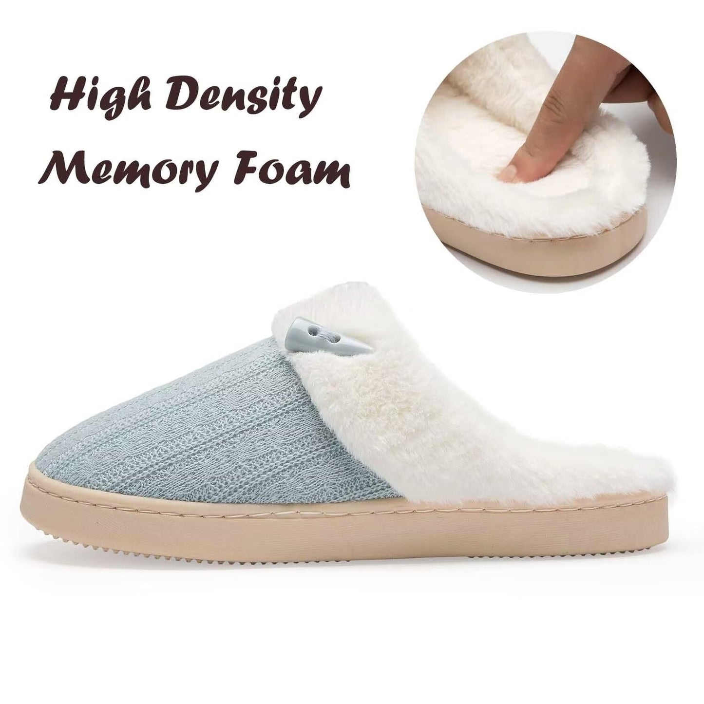 Women's Slip on Fuzzy House Slippers Memory Foam Slippers