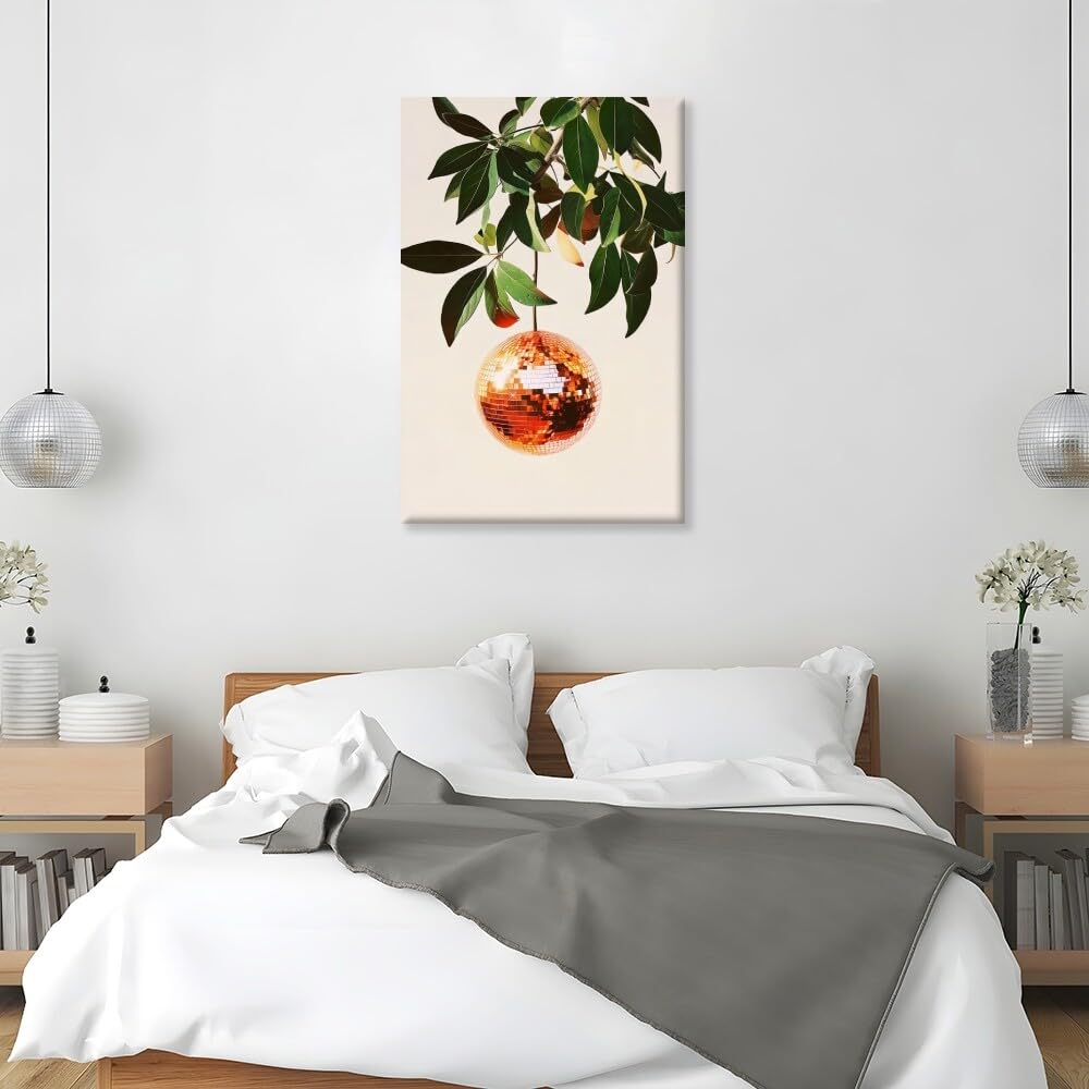 Disco Ball Fruits Canvas Print – Trendy Glam Wall Art