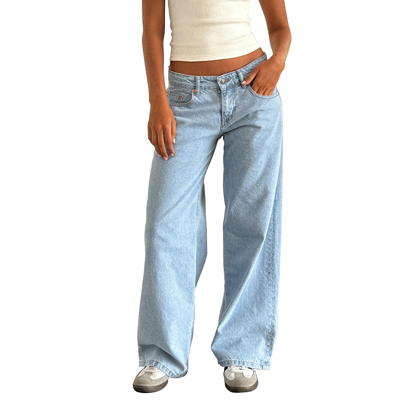 Women's Y2K High-Waisted Boyfriend Jeans – Streetwear Denim Pants