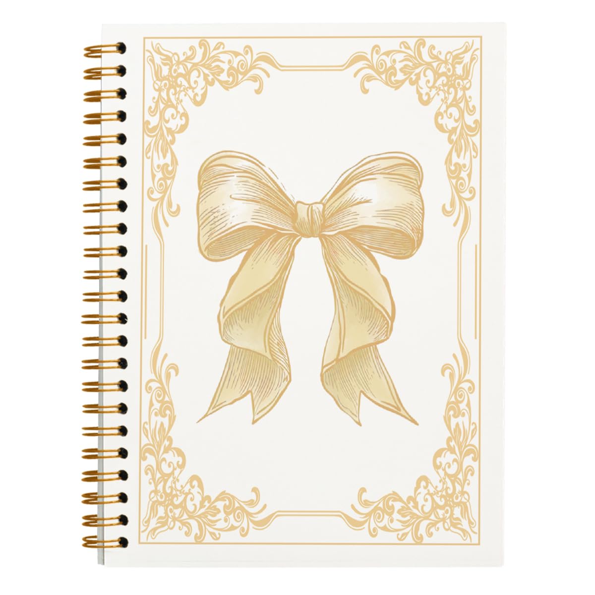 Pink Bow Coquette Notebook Journal, Hardcover Spiral Notebook 5.5x8.3