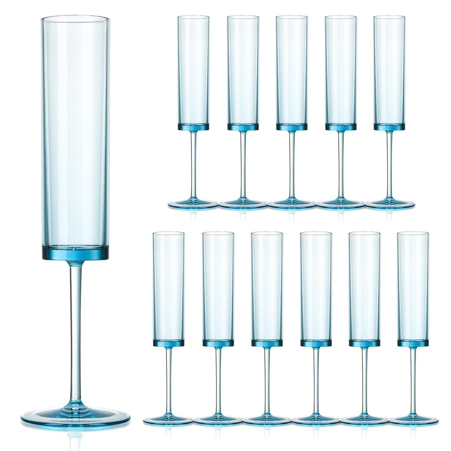 Reusable Acrylic Toasting Glasses - Stemmed Coupes Square