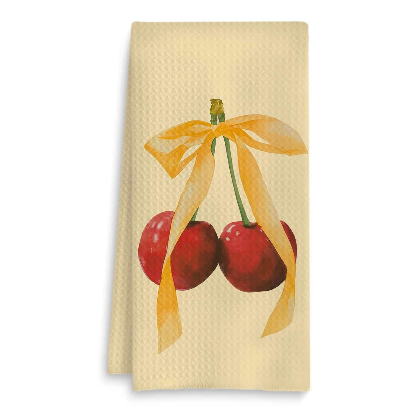 Coquette Pink Bow Cherry Kitchen Towels, 16x24 Inch