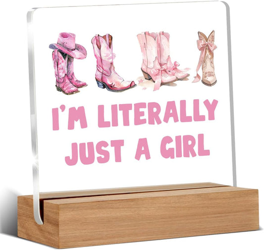 Pink Cowgirl Coquette Room Decorative Sign