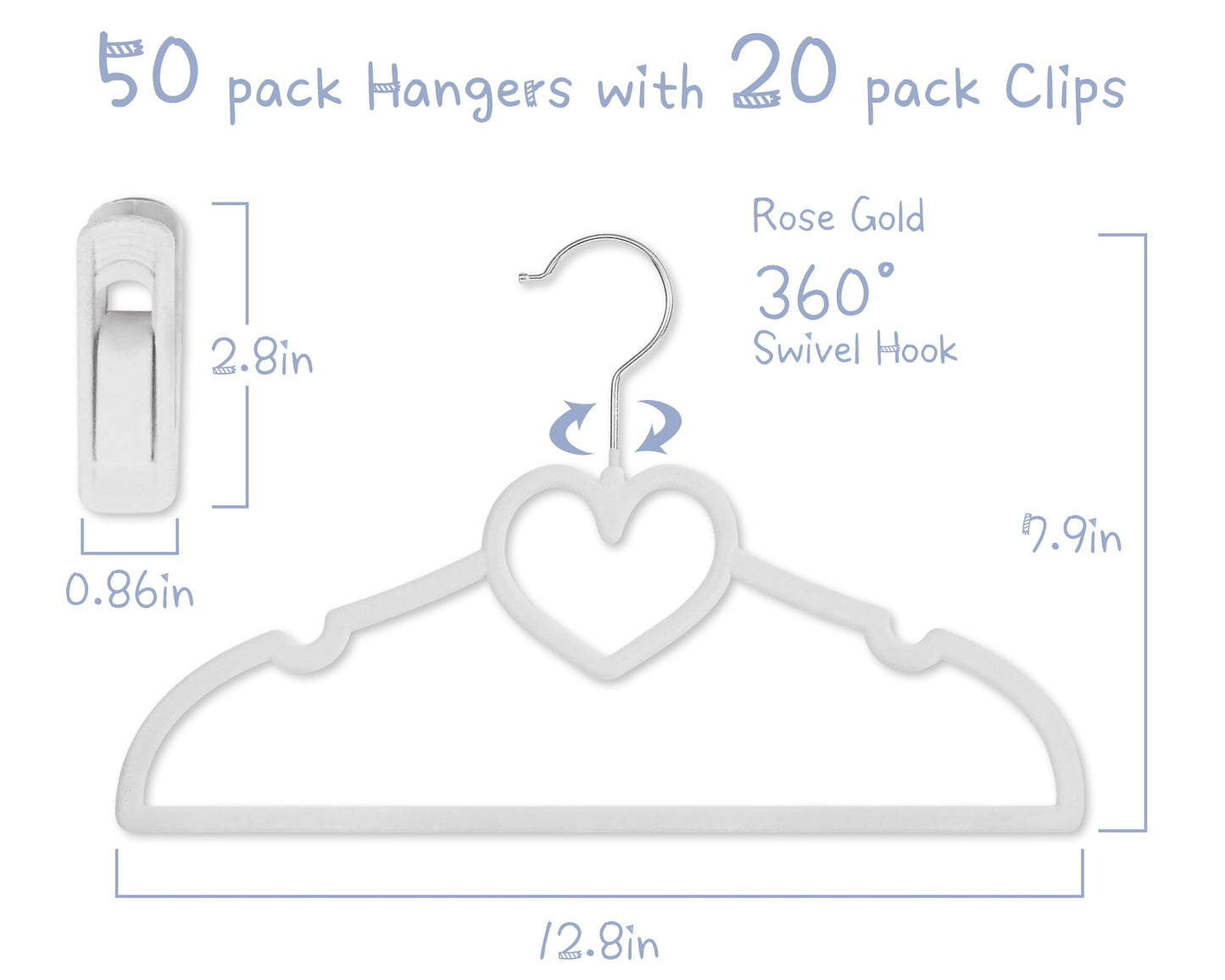 Heart Velvet Baby Hangers