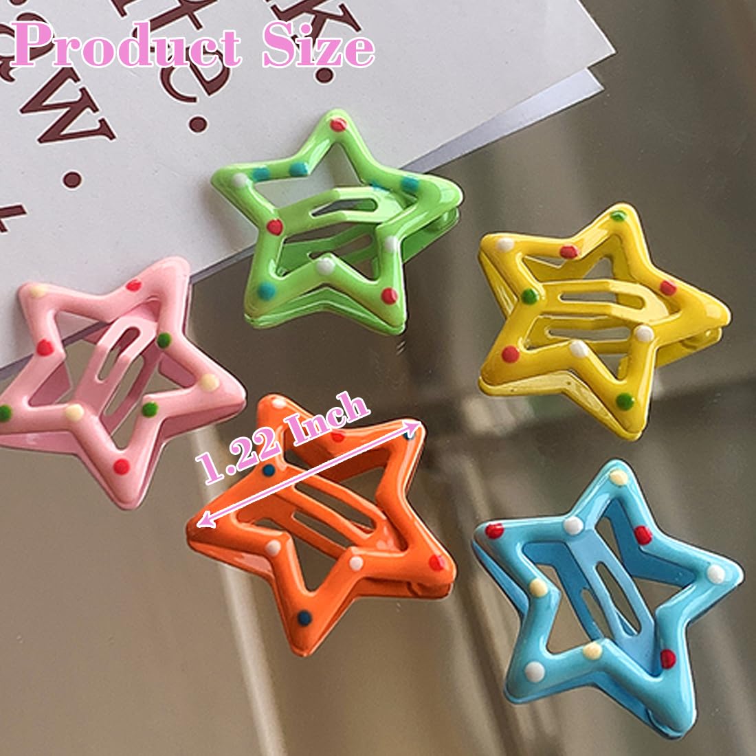 Y2K Style Star Hair Accessories - Non-Slip Metal Snap Clips