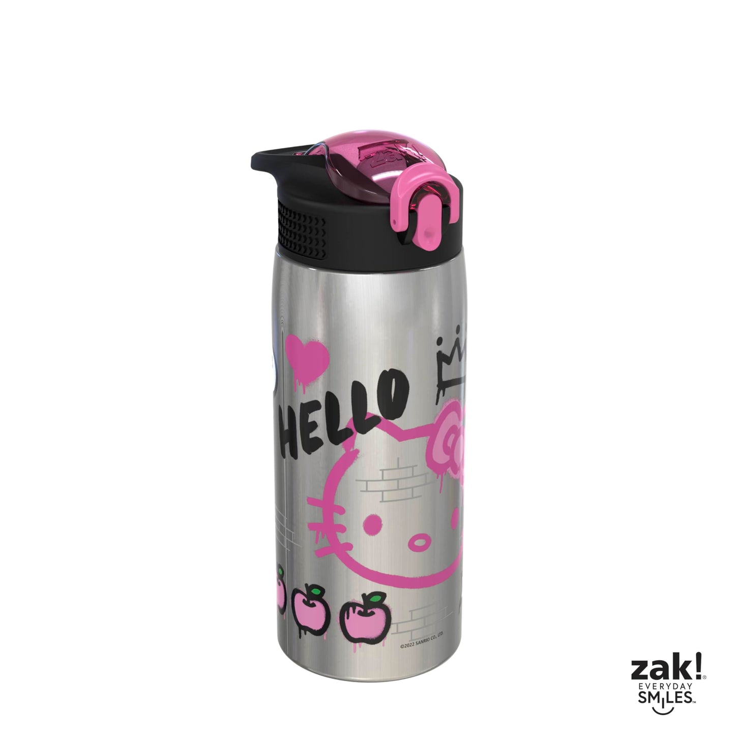 Sanrio Water Bottle, 19 oz Vacuum Insulated Stainless Steel with Locking Spout Cover, Built-In Carrying Loop, Leak-Proof Design