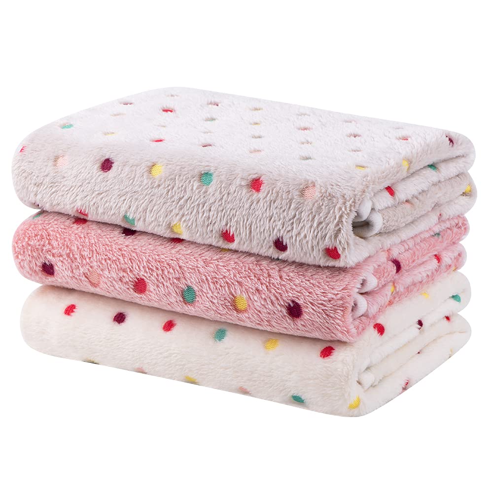 Soft Fluffy Fleece Blanket for Small, Medium and Large Dogs - Paw Print Pink Pet Blanket