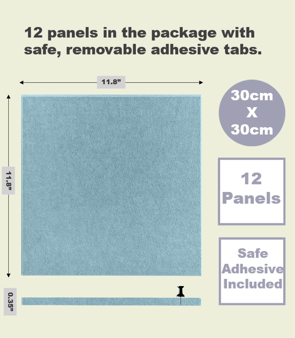 Large Cork Board Alternative - Felt Wall Tiles with Safe Removable Adhesive Tabs, Cork Wall Tiles Cork Board 47"x35" 12 Pack