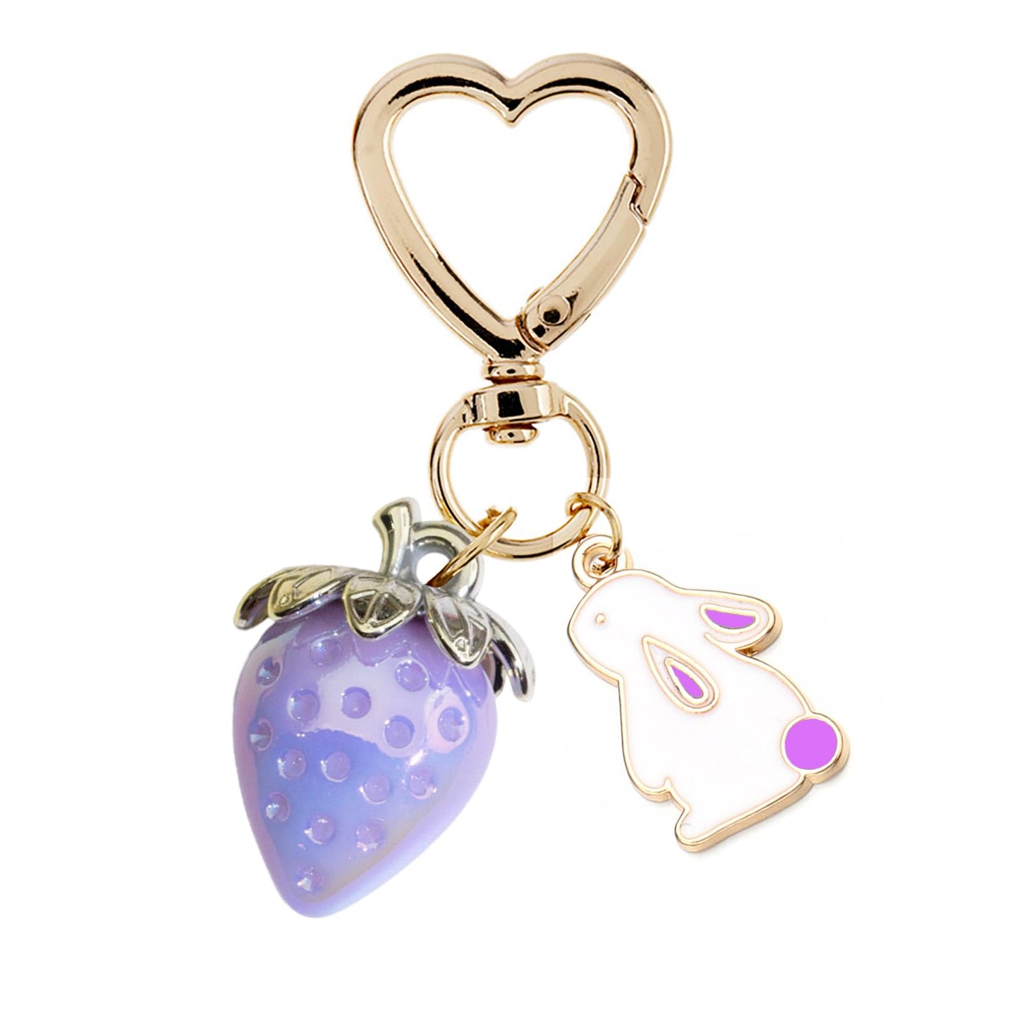 Cute Strawberry Keychain, Kawaii Heart Flower Daisy Keychain