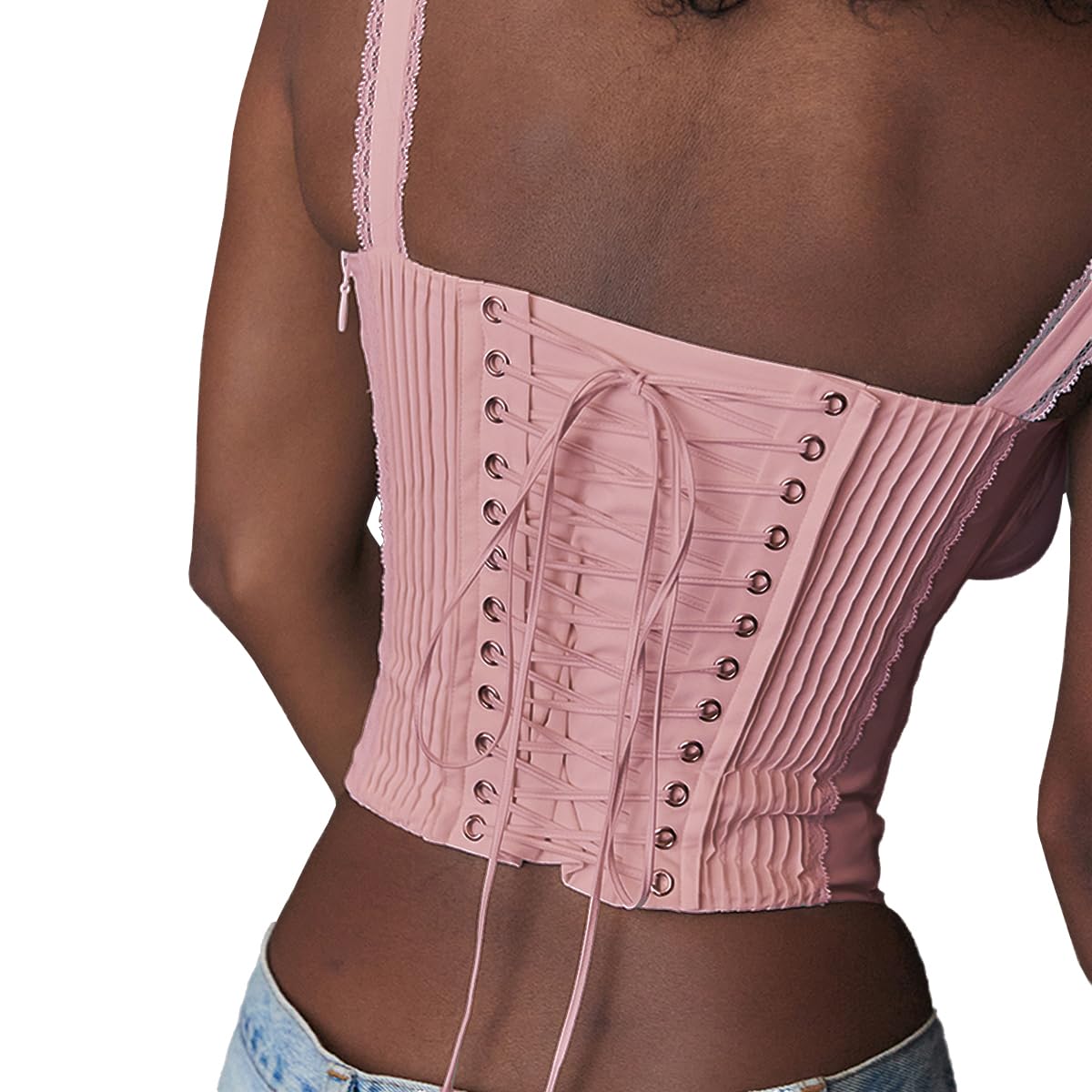 Women's Lace Up Cami Corset Tops