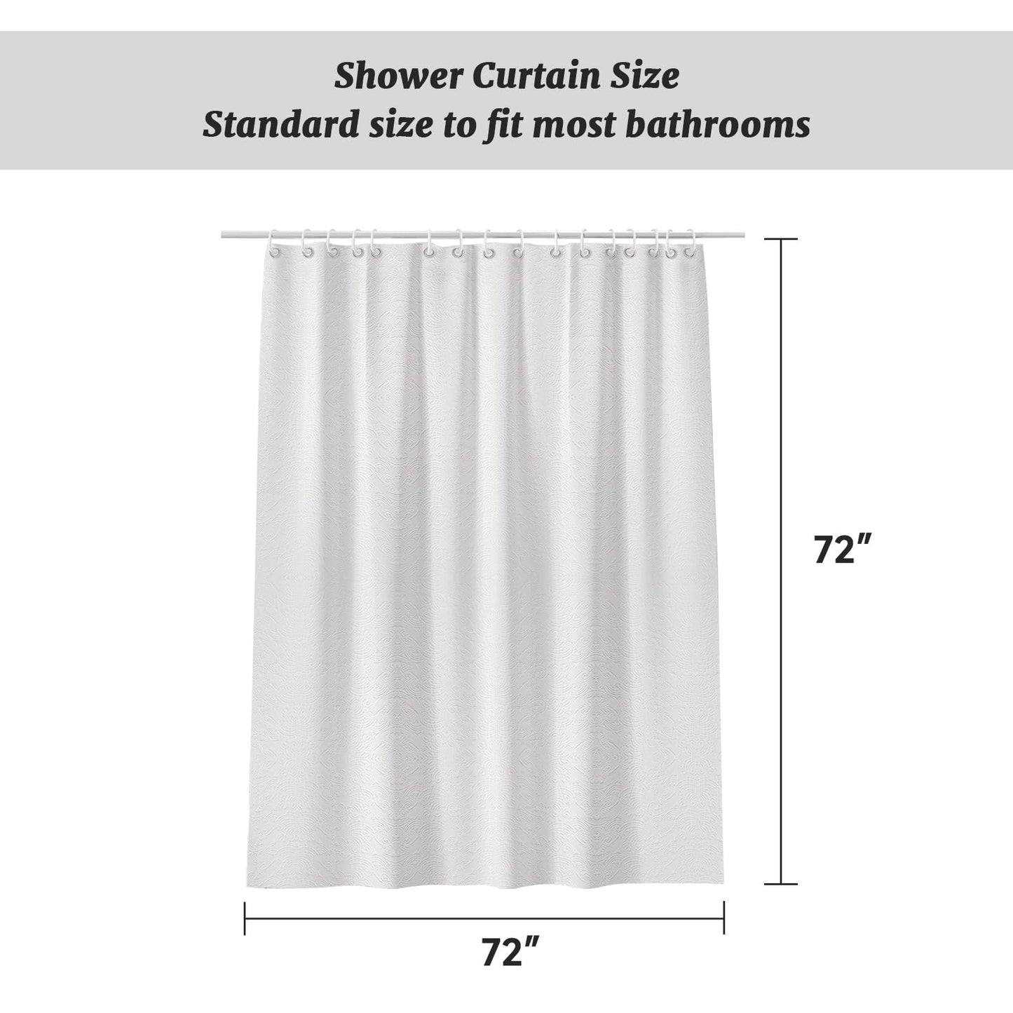 Modern Cute Shower Curtain -Fabric Shower Curtains Wave Pattern 72" X 72" Long