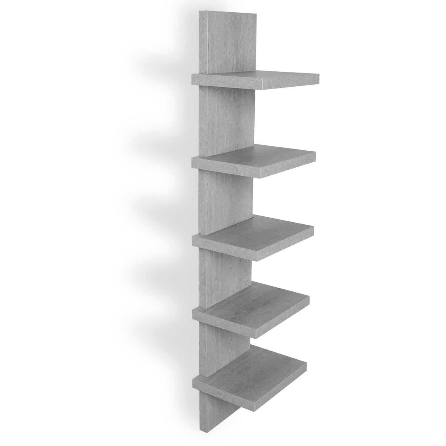 Vertical 5-Tier Wall Shelf Floating Storage Organizer for Bedroom & Living Room