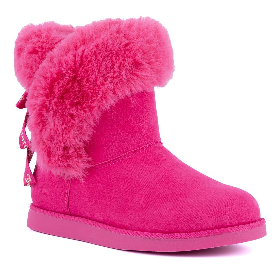 Juicy Couture Women's Slip-On Winter Snow Boots – Warm, Insulated Fashion Booties with Faux Fur Lining