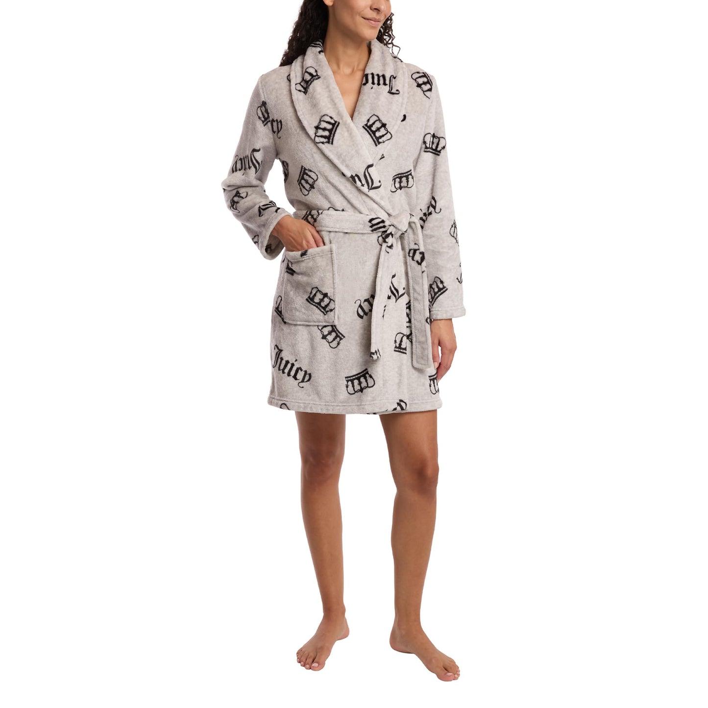 Juicy Couture Women's Super Soft Luxe Plush Shawl Collar Robe