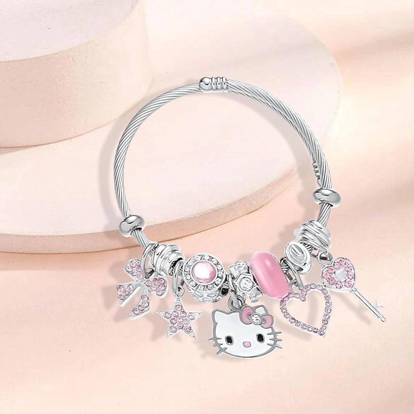 Stainless Steel Anime Cute Charm Bracelet