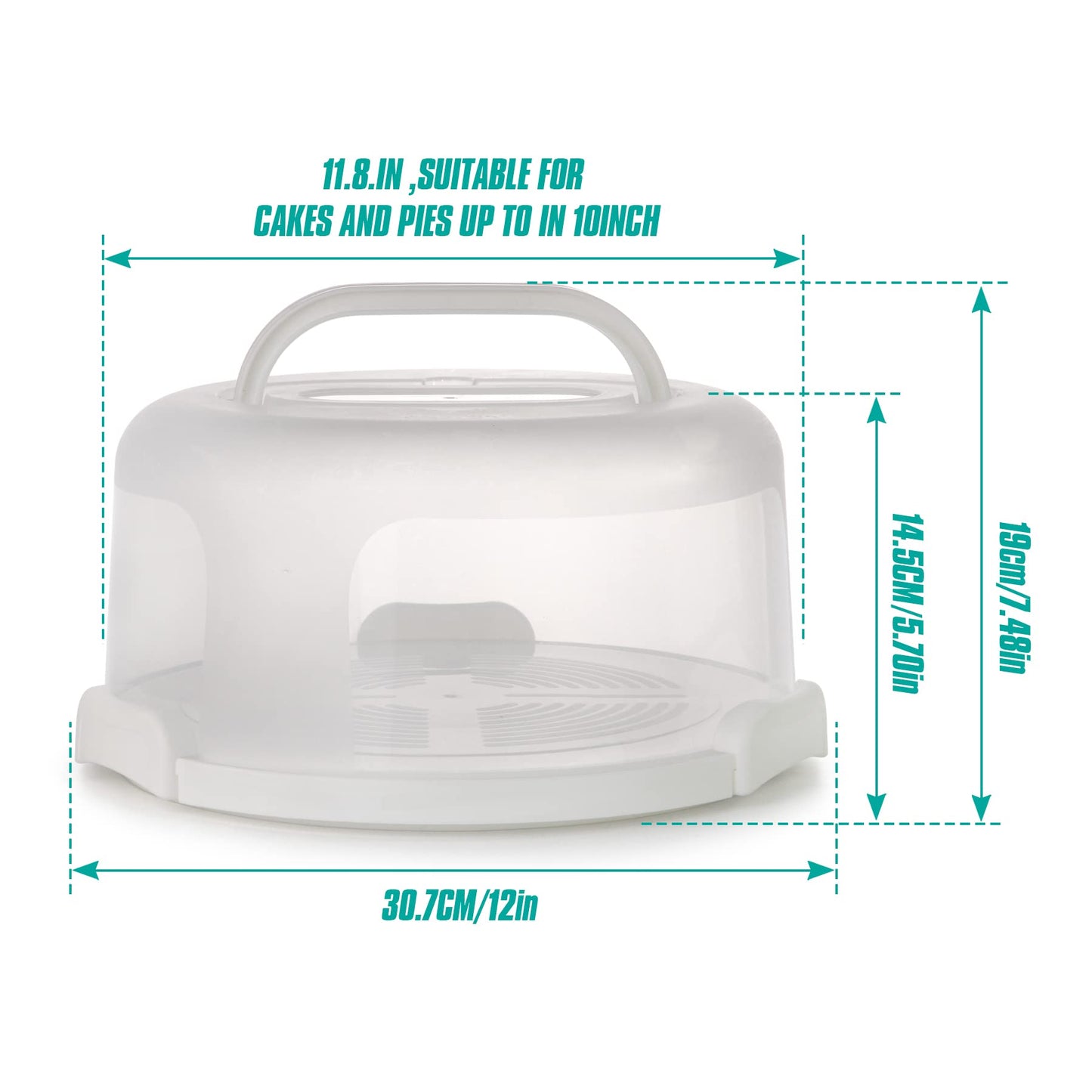 Plastic Cake Carrier with Handle 10in Cake Holder Cake Stand with Lid