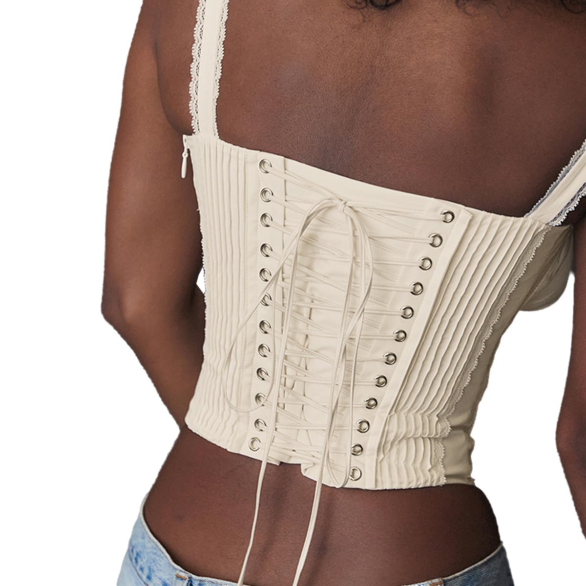 Women's Lace Up Cami Corset Tops