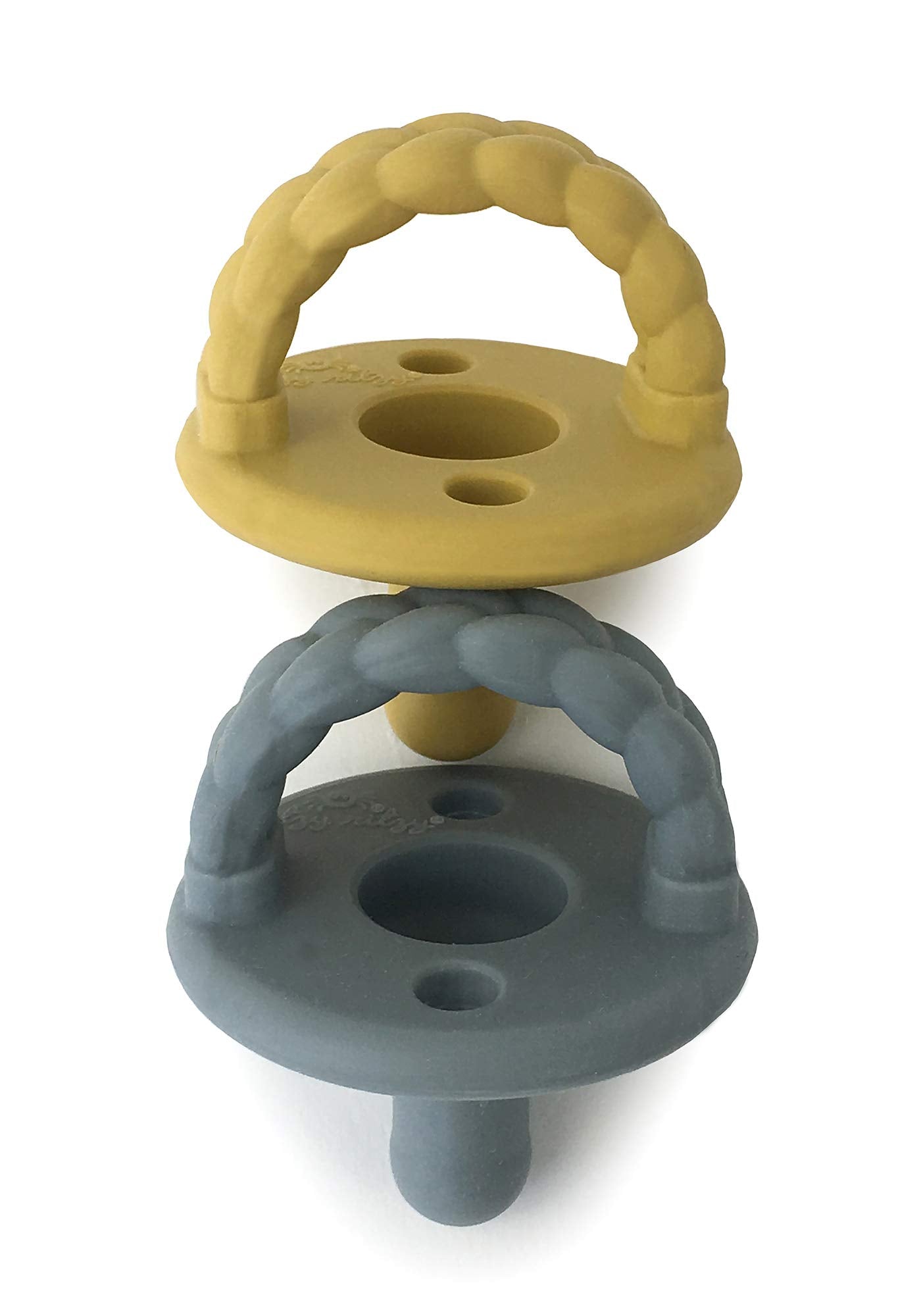 Silicone Pacifiers for Newborn - Sweetie Soother Pacifiers Feature Collapsible Handle & Two Air Holes for Added Safety