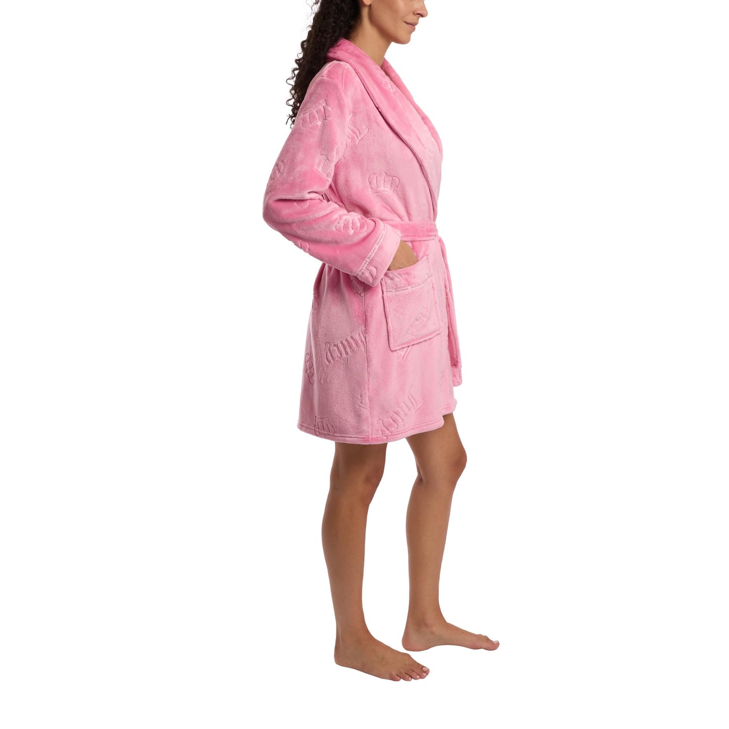 Juicy Couture Women's Super Soft Luxe Plush Shawl Collar Robe