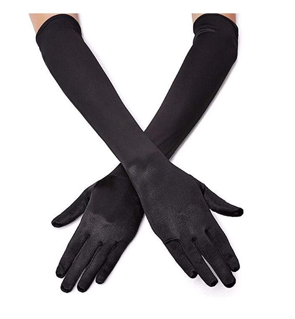 Women's Party Mittens - 21" Satin Finger Gloves