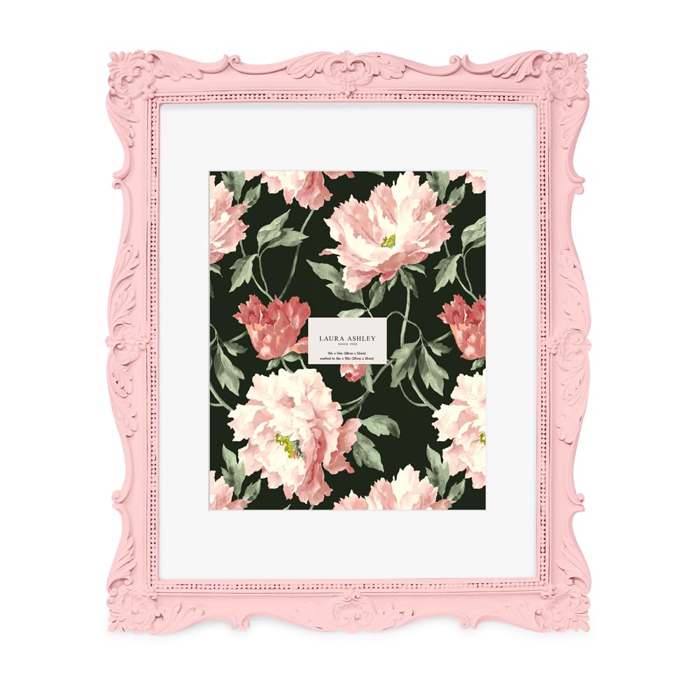 Laura Ashley 2x3 Ornate Resin Picture Frame – Handcrafted Floral Design with Easel for Tabletop and Wall Display