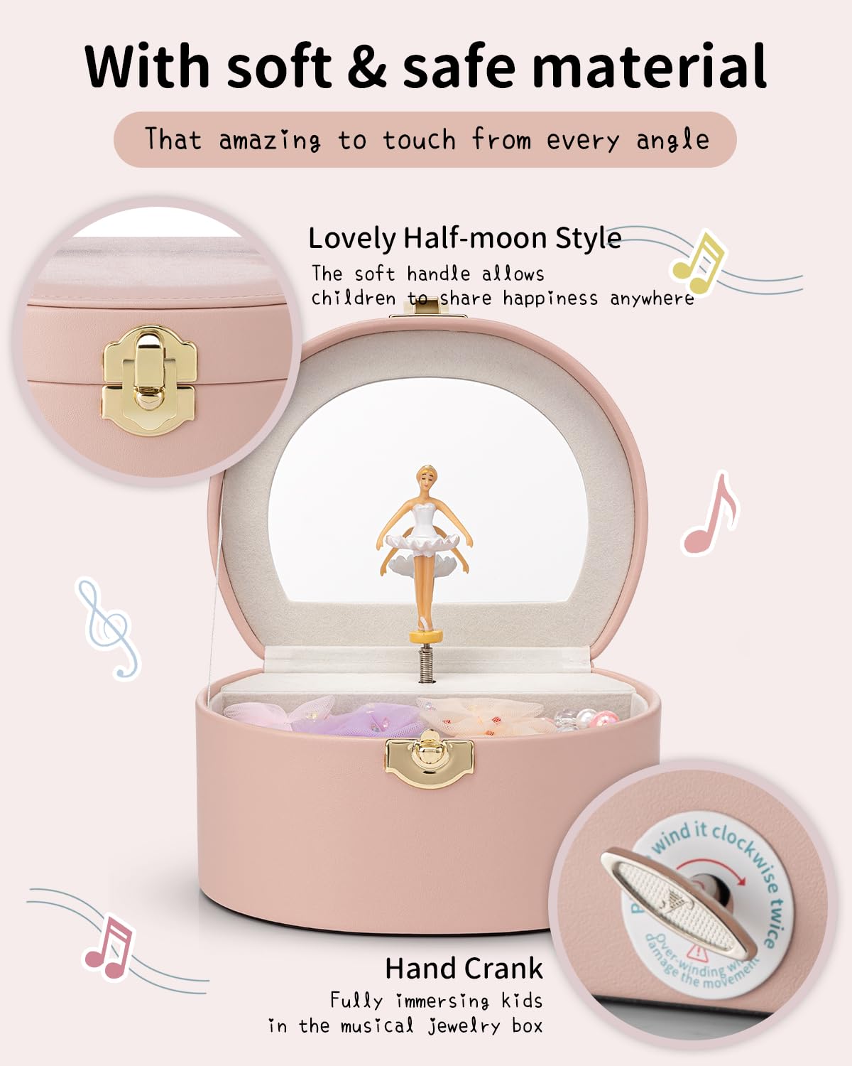 Small Musical Jewelry Box for Girls with Ballerina