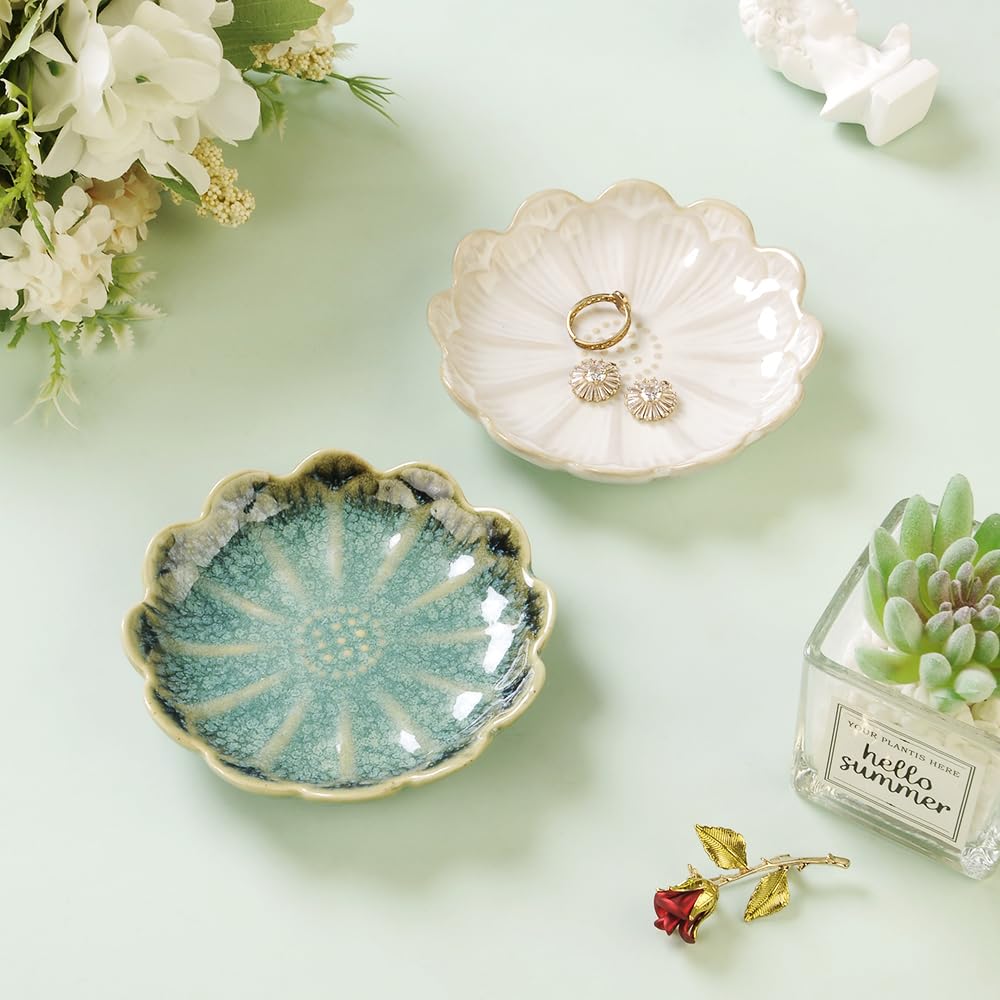 Ceramic Trinket Tray – Decorative Jewelry Dish for Rings, Keys, and Accessories