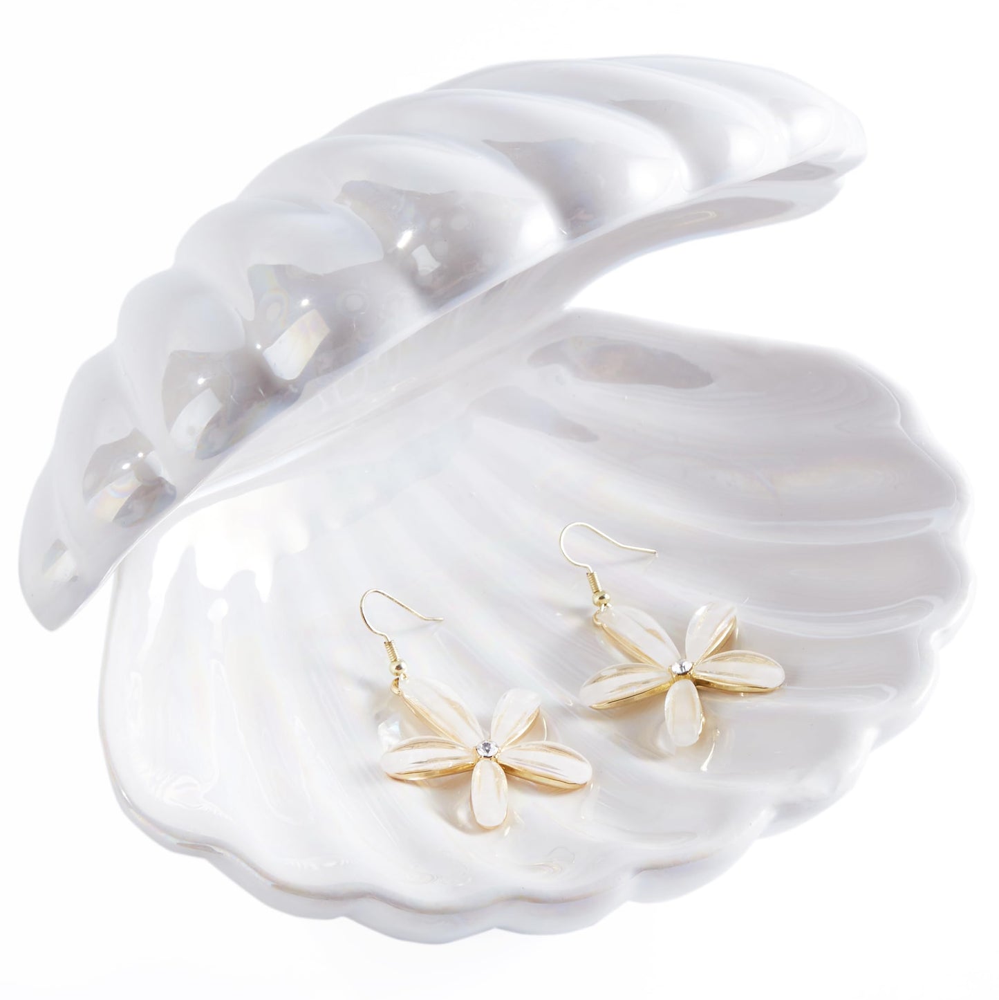 Ceramic Clamshell Jewelry Dish – Trinket Tray & Ring Holder