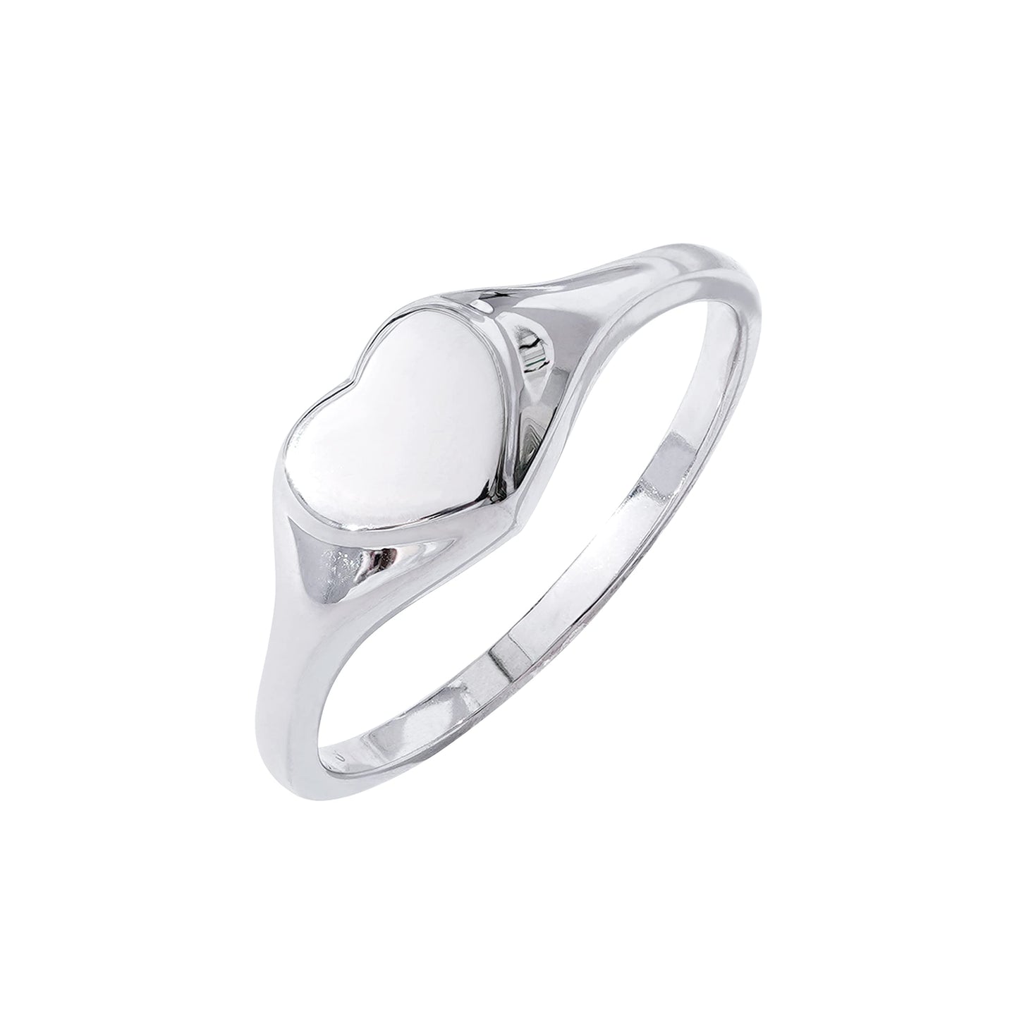 Plated 14K Sterling Silver Round Signet Ring