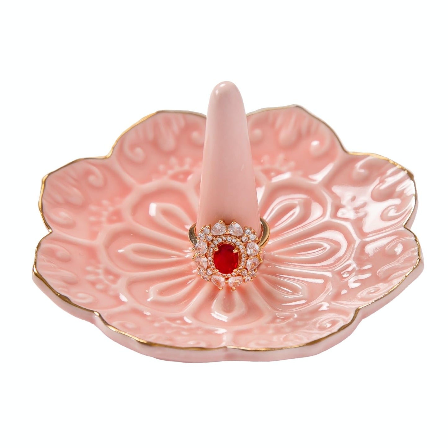 Ceramic Jewelry Dish – Mandala Ring Holder & Trinket Tray for Accessories & Gifts